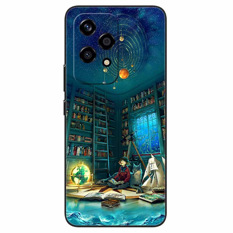 For Honor 200 Lite Case Animlas Painted Cool Silicon Black Soft Bumper for Honor 200Lite Phone Cases Wolf Cartoon TPU Shells Bag