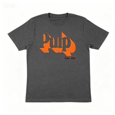Retro Pulp Come Alive Orange Font Graphic Cotton Crew Neck Short Sleeve Vintage Rock Band Fan Daily T Shirt