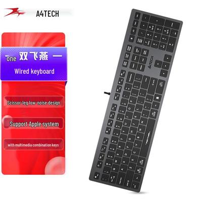 Tastiera A4TECH FX50 Slim Cablata con Interruttori a Forbice