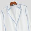 INCERUN Spring Men Lapel Neck Long Sleeve Stitching Button Thin Blazer Coats