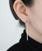 Alleun Silver 925 Cubic Tennis Chain Silver Earrings Long Drop