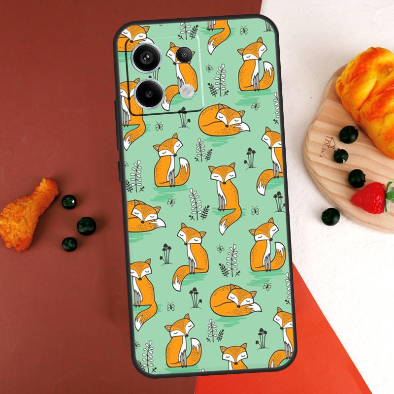 Fox Animal Pattern Case For Xiaomi Redmi Note 14 Pro 9 10 11 12 13 Pro 10S 11S 12S Redmi 13C 10C 12C 14C Coque