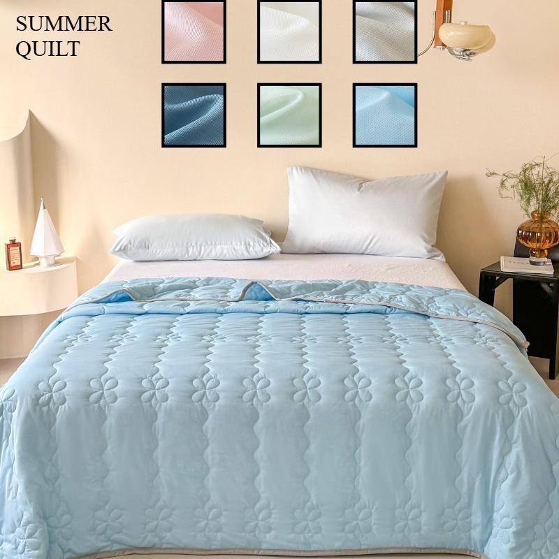 New Cool Silk Summer Quilt, Summer Cool Quilt, Air Conditioner Quilt, Solid Color, Simple Japanese Style