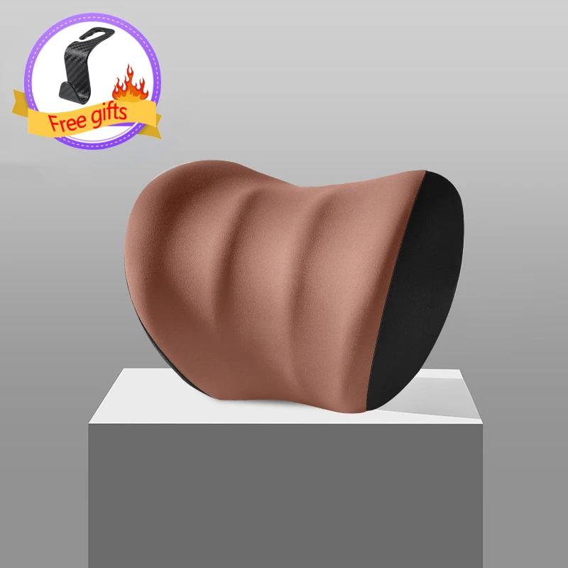 Memory Foam Car Lumbar Support Pillow Auto Neck Pillow Waist Support Removable Washable Universal Car Seat Pillow Headrest