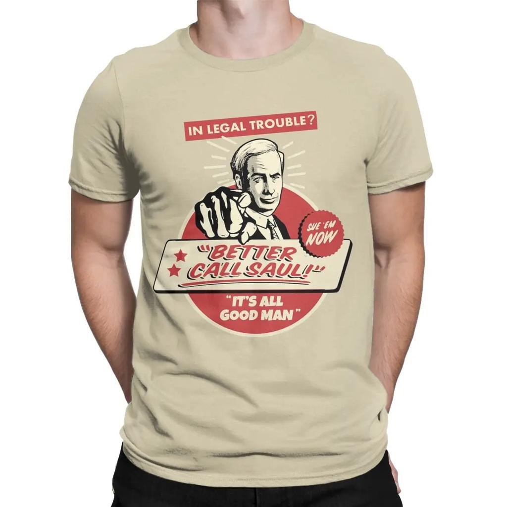 Men's T-Shirt Better Call Saul It's All Good Man Vintage Cotton Tee Shirt Short Sleeve T Shirts Crew Neck Clothes New Arrival