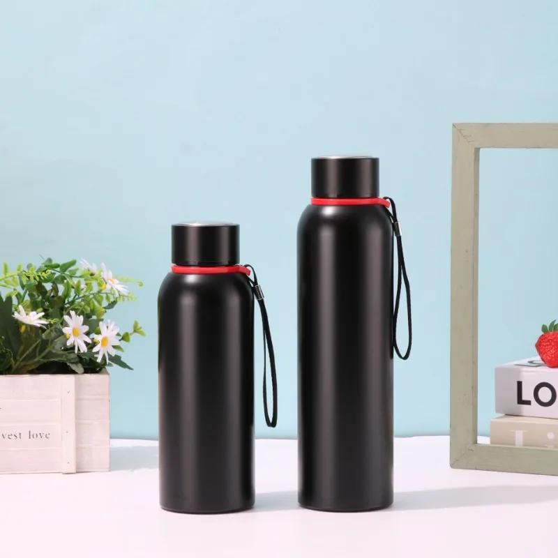 600-1000ml Outdoor Insulated Stainless Steel Bottle, Leakproof Large Capacity Thermos for Camping & Gym
