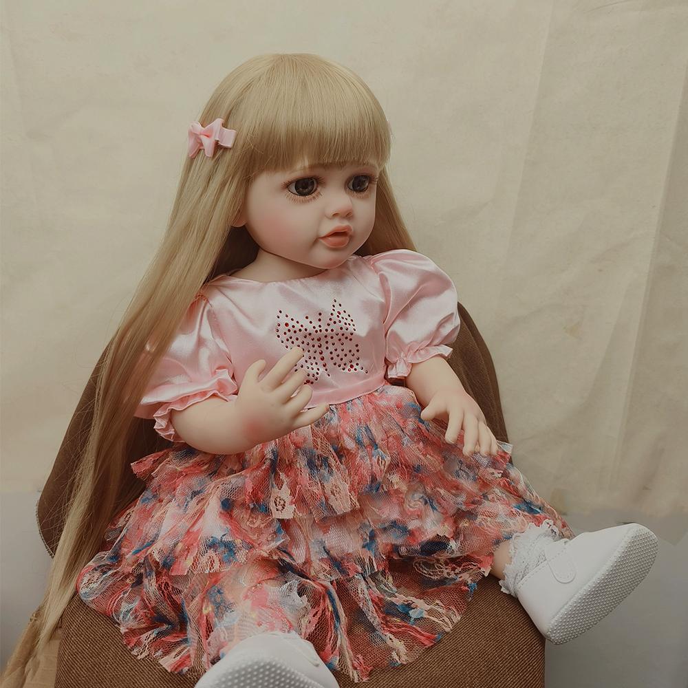 

Кукла-реборн для девочек Бетти, 55 см, мягкая силиконовая игрушка из винила с полным телом, реалистичная игрушка для новорожденного, парик для волос, подарки для детей, игрушки 55cm