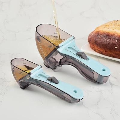 Adjustable Measuring Cups And Spoons Plastic Scoop Measuring Cup With Magnetic For Dry And Liquid Ingredient Kitchen Tools