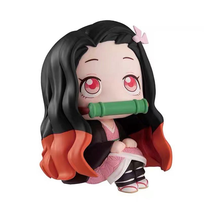 

Убийца демонов: Фигурка Kimetsu no Yaiba Q-версия сидящая сидящая Танджи Рюя Доузи Аниме Модель Машина Торт Фигурка Гача 8cm