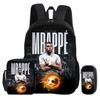 Backpack 3Pcs Set M-Mbappe Bookbag Football Star Shoulder Bag Pencil Bags Child Mochila Sports Schoolbag Kids Gift Rucksack