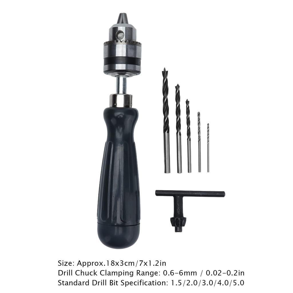 Powerful Hand Drill Bit Set with Pin Vise and Precision Clamping for Soft and Acrylic DIY Chuck, 0.6-6mm Range, Woodworking, Metals, Panels,