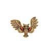 Luxury Rhinestone Owl Shape Pin Temperament Ancient Bronze Owl Corsage Vintage Owl Brooch  Women