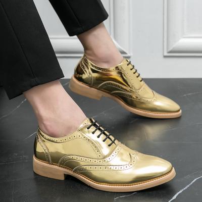 Herren Oxfordschuhe Wingtip Oxford Schuhe Leder Brogue Herren Kleiderschuh Klassisch Business Gold Formelle Schuhe Herren Zapatillas Hombre