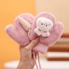 -Year-old baby bag finger warm gloves winter velvet thickened children infants neck cute girls boys