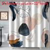 Boho Style Watercolor Polyester Shower Curtain Waterproof Fabric For Bathroom Decor And Privacy Divider