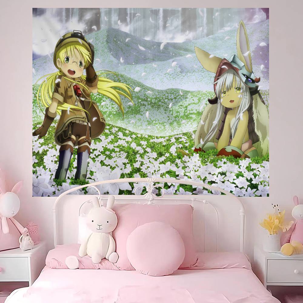 Anime Made In Abyss Cartoon Tapestry Art Science Fiction Room Home Decor Wall Hanging Home Decor