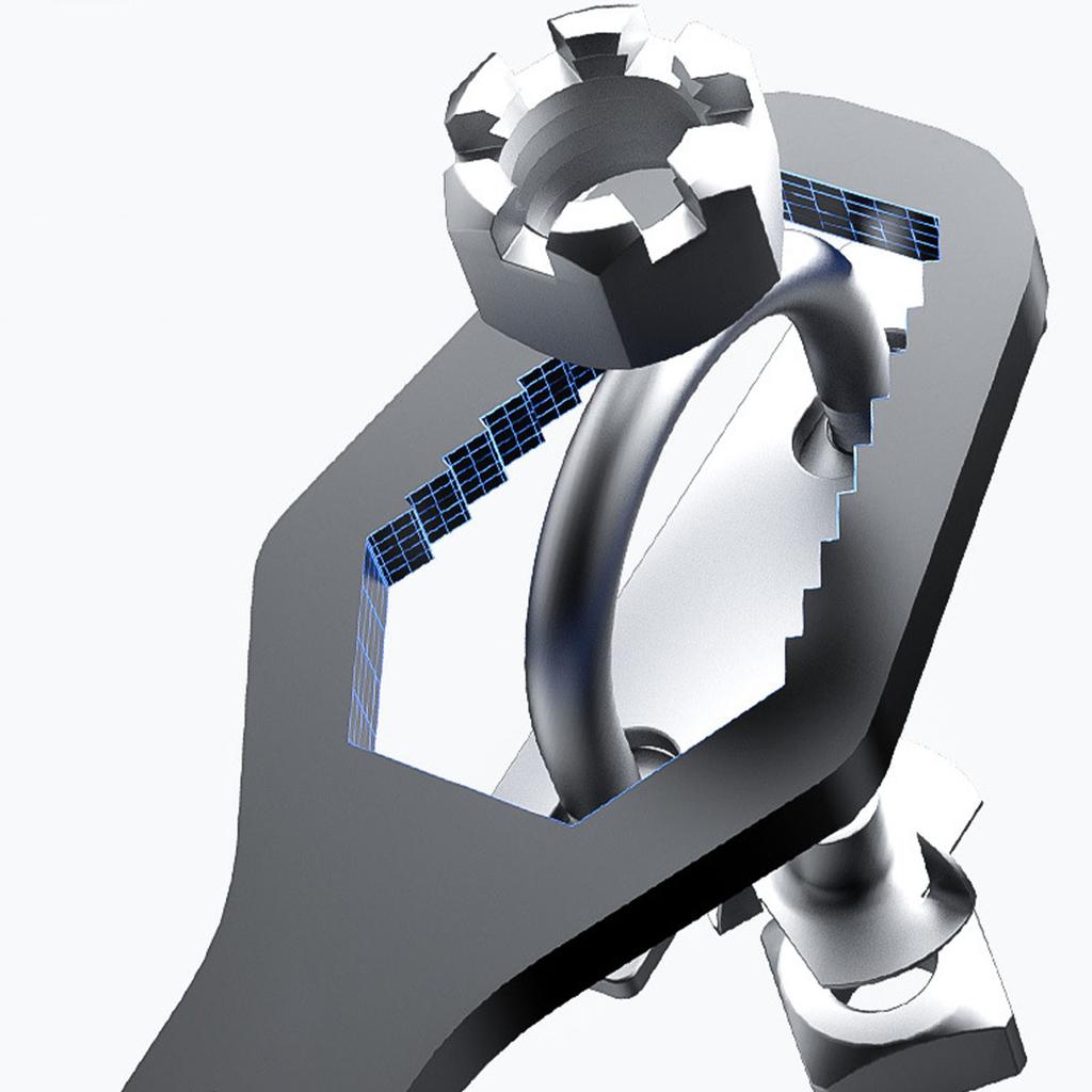 Multi Functional Dual Head 8-24mm Universal Torx Wrench, Double-ended Self-tightening Adjustable Wrench Tools,Black and Silvery