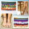 Colorful Beads Anklets Summer Beach Boho Women Elastic Rope Chains Adjustable Ankle Bracelet Beach Jewelry Vacation Accessories