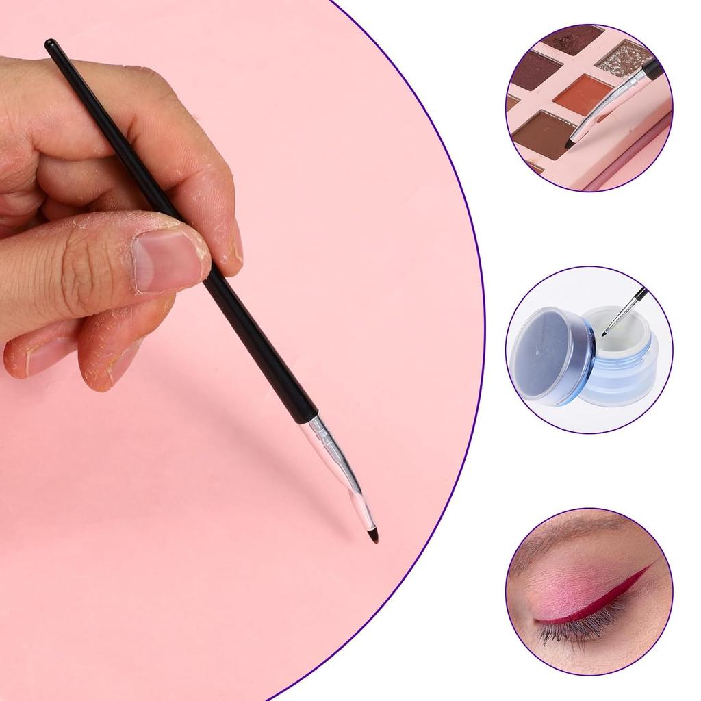 7 Pcs Eyeliner Brushes Set, Ultra Thin Flat Angle Eye Makeup Brush Slanted Angled Eyebrow Brushes Eye Liner Brush for Professional Makeup Application