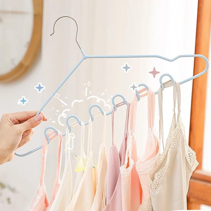 

Вешалка для гардероба, жилет для нижнего белья, бытовая вешалка для одежды без следов, сушка одежды, волновая одежда, поддержка хранения, многофункциональная вешалка 5PC синий