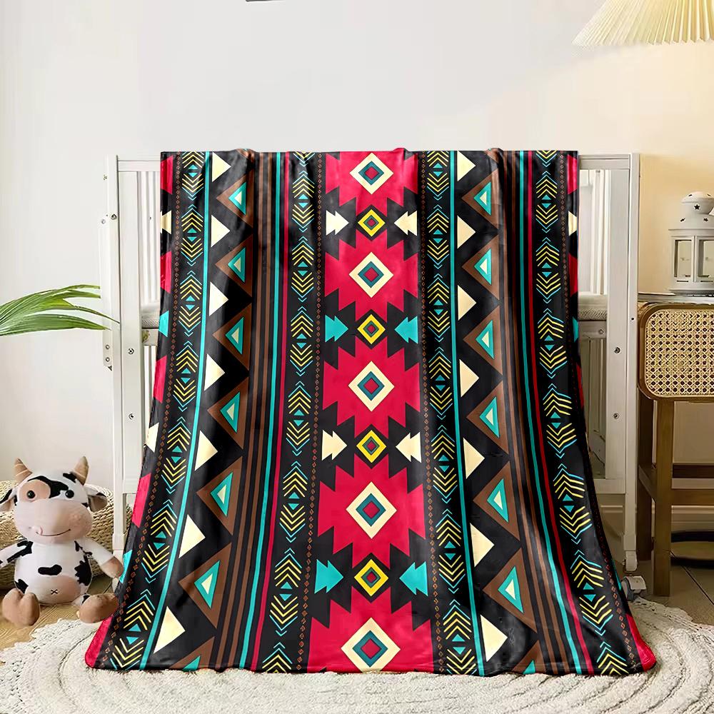 Aboriginal Embroidery Art Printed Blanket Warm Soft and Comfortable Home Travel Blanket Sofa Bedding Cover Blanket Holiday Gifts