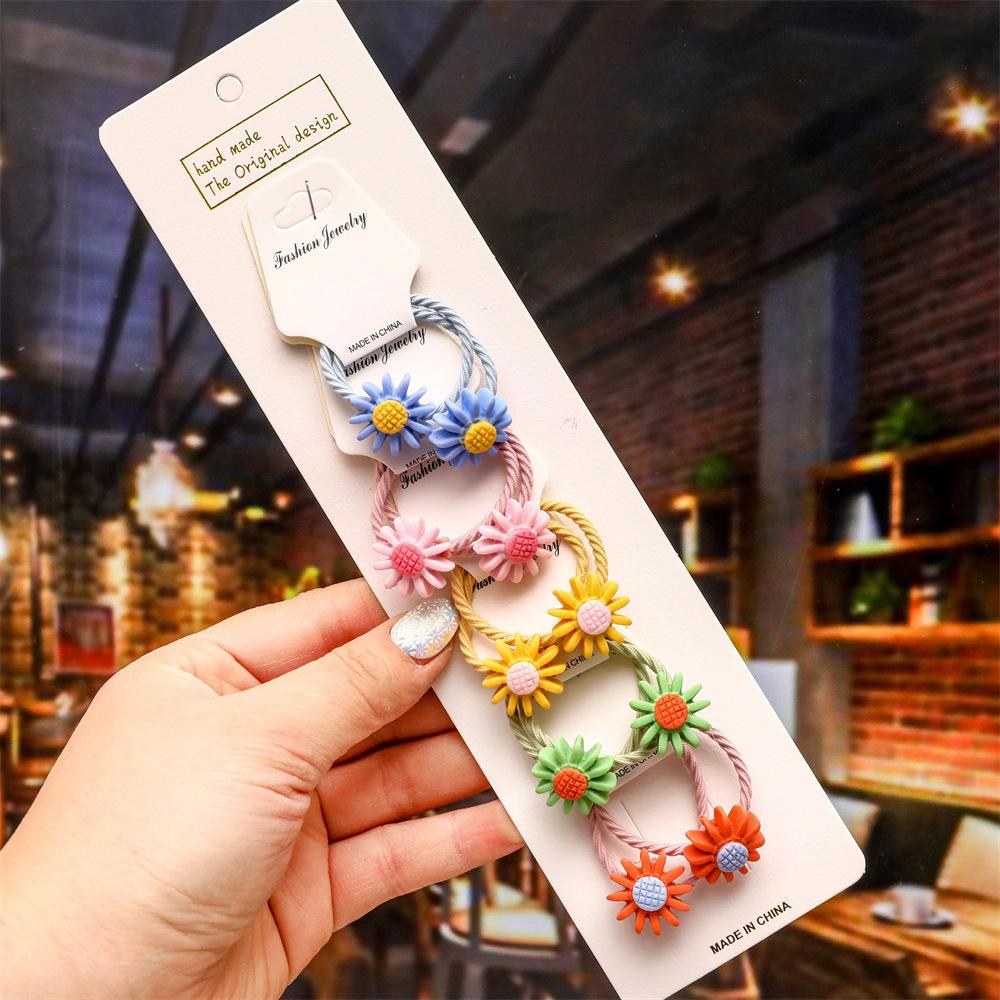 Cartoon Animal Flowers Princess Scrunchie Children Girls Kids Elastic Hair Rubber Bands Accessories Tie Hair Ring Rope Headdress