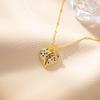 Heart-shaped Women's Necklace, Non-fading Clavicle Chain with Micro-inlaid Colored Zircon, Elegant Pendant Accessory