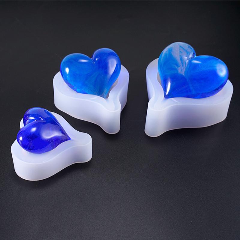 2Style 3Sizes Heart Shape Silicone Molds Epoxy Resin Casting Mold for DIY Crafts Jewelry Making Pendants Decorations Accessories