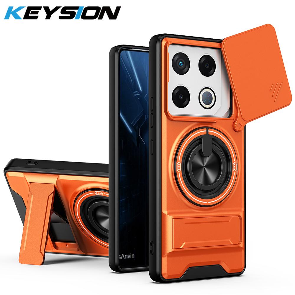 KEYSION Magnetic Phone Case for Infinix GT 20 Pro 5G Slide Camera Protection Upright Kickstand 360° Ring Shockproof Back Cover