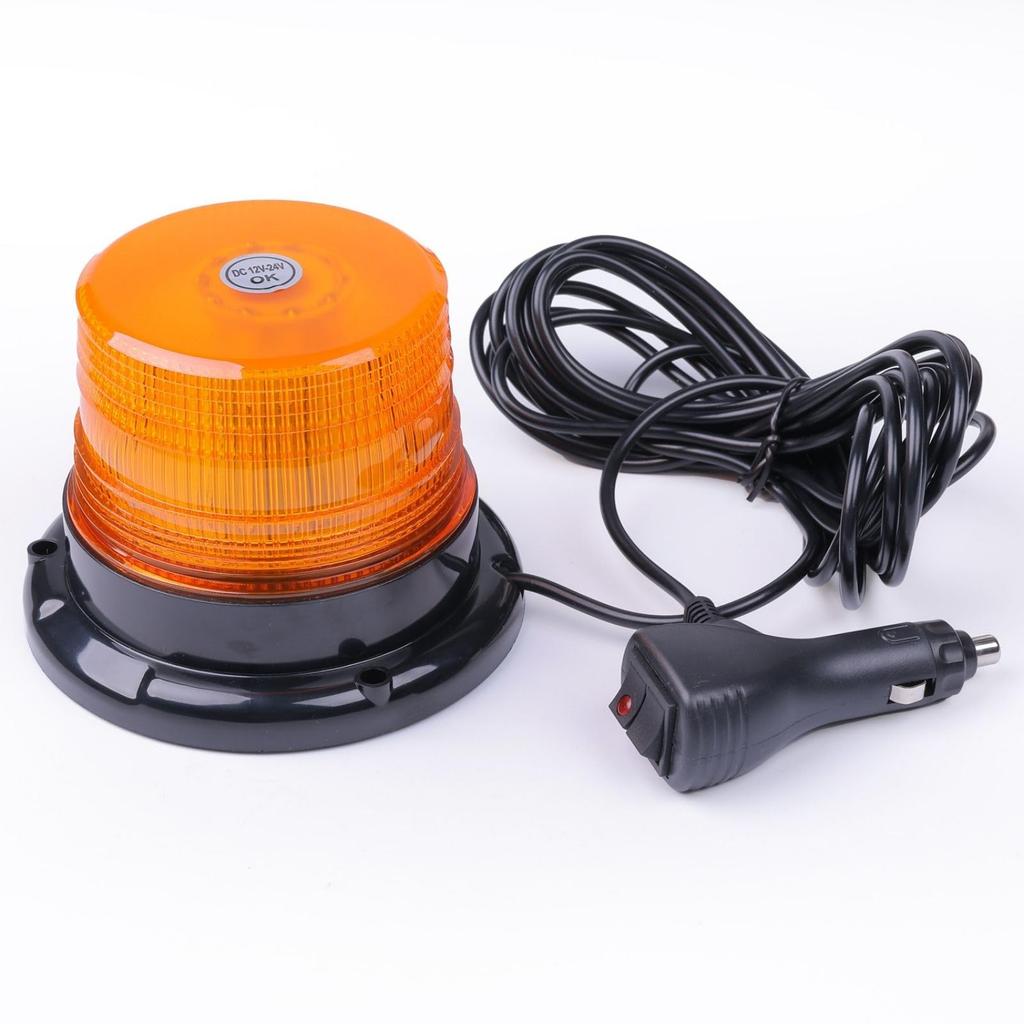 Yellow Rotating for and Other Compatible with Cigarette Lighter Sockets Beacon, 12V/24V LED, 20W, Cars, Forks, Trucks, Vehicles, (Yellow)