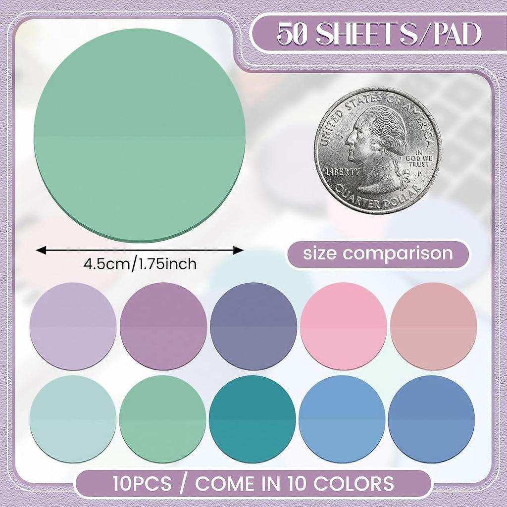500 Sheets Transparent Sticky Notes Round Translucent Sticky Notes Sticky Tabs Colorful Page Flags Stickers Clear Book Markers Bible Journal