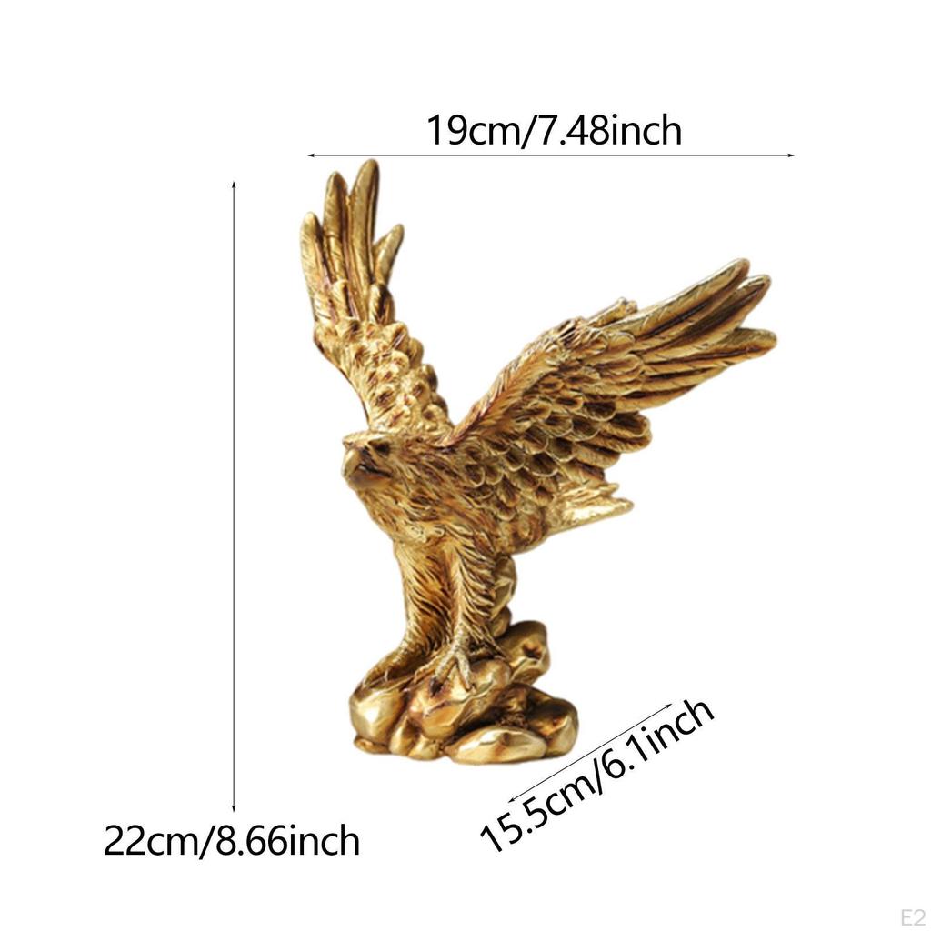 Eagle Statue Resin Figurine Animal Sculpture Crafts Gift Decoration Ornament Gold for Office Desktop
