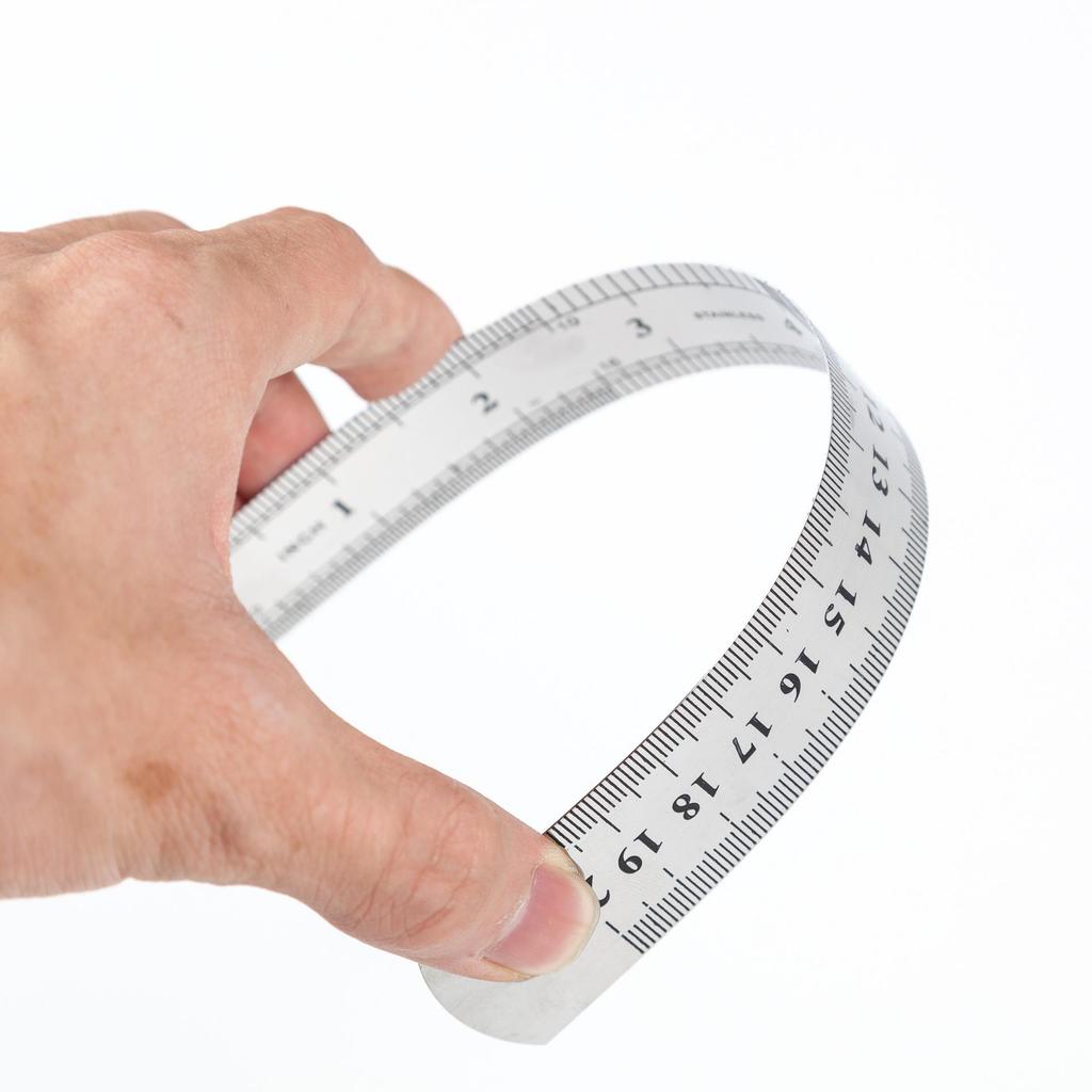 Stainless Steel Double-Sided Ruler: 15/20/30/60/100 cm, 0.5-0.7 mm Thick for Art and Measurement