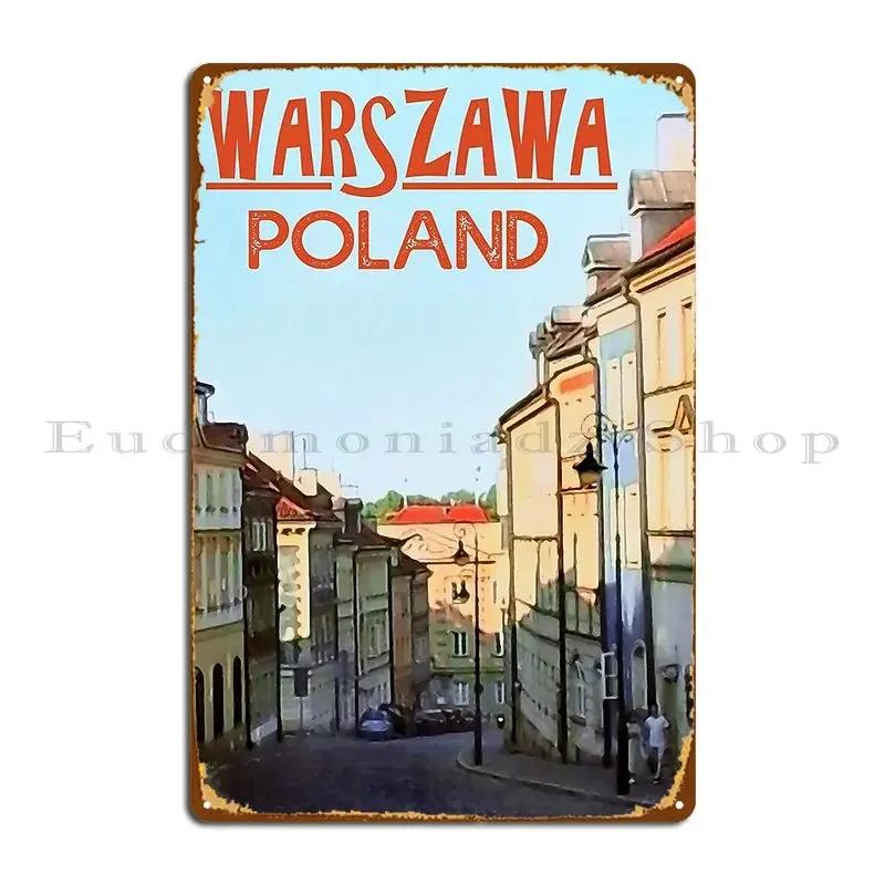 Warszawa Poland Metal Plaque Poster Character Club Pub Design Pub Tin Sign Poster 20x30cm(7.8x11.8inch)