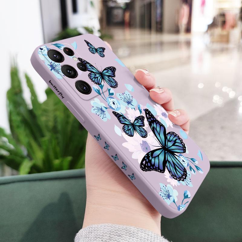 

Aurora Butterfly Phone Case For Samsung Galaxy S25 S24 S23 S22 S21 S20 Ultra Plus FE S10 Note 20 ultra 10 9 Plus Cover S10
