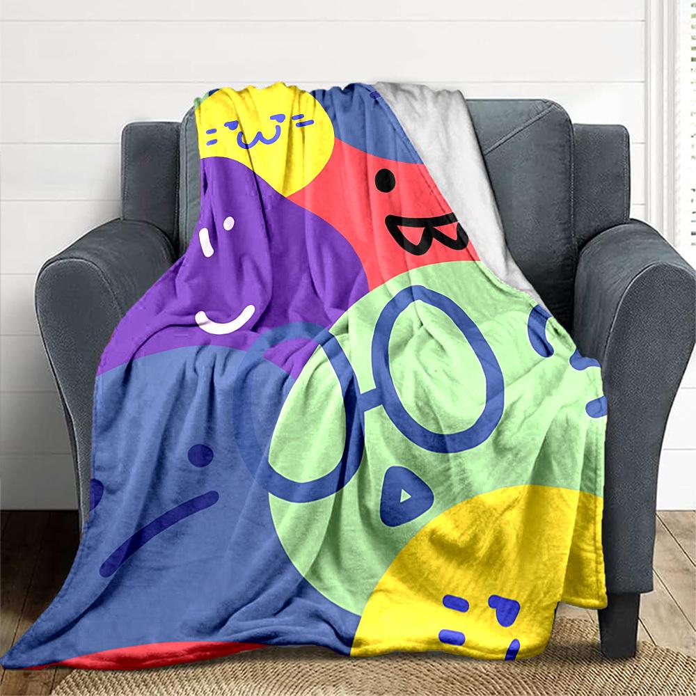 1pc Colorful Faces Blanket Warm,Perfect for Camping And Travel, Making It a Great Gift for Any Season yy250904190