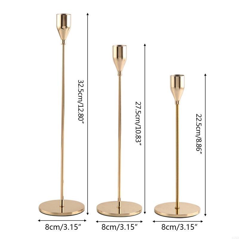 62KD Luxury Metal Holders Set of 3 Pillar Table Centerpiece Holder for Wedding Party Home Office Decoration