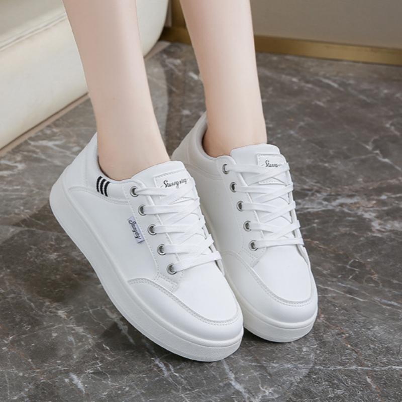 Damen Weiße Schuhe Atmungsaktiv Lässig Vielseitig Bequem Abriebfest Sneaker