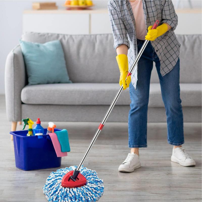 Spin Mop Griff Mop Stiel Ersatzgriff Stange 4-teilig Abnehmbar Verlängert Schnelle Montage Verlängerter Mop Stiel Stange