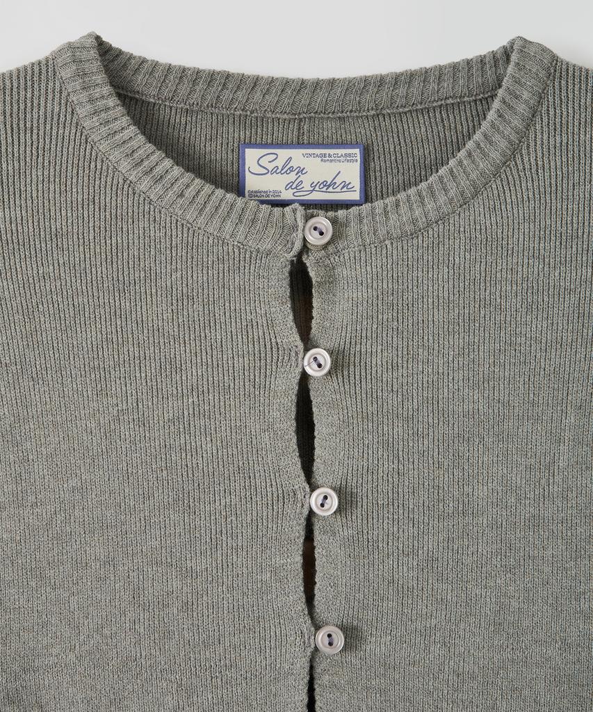 SALON DE YOHN Button Slit Cardigan_ Gray