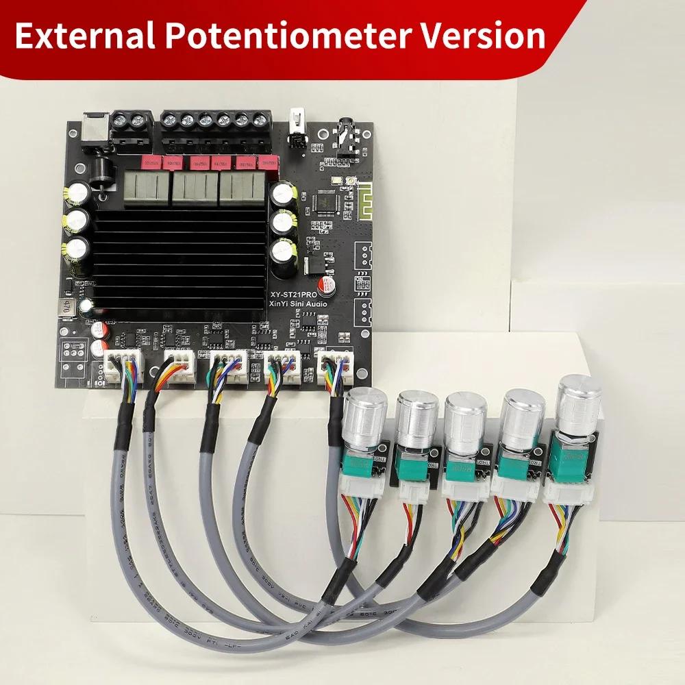 TPA3221 Bluetooth Power Amplifier Board 2*100W+200W 2.1 Ch Class D USB Sound Card Subwoofer Theater Audio Stereo Equalizer Amp