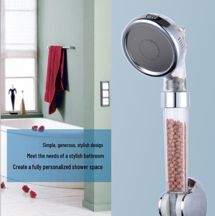 Three-Speed Handheld Shower Head with Strong Water Flow and Filtered Water Booster