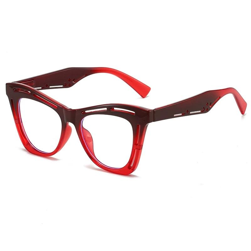 Fashion Butterfly Large Frame Anti-Blue Reading Glasses Hollow Flying Angle Design For Mid Elderly Women Color Matching Glasses