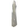 Ärmelloses Damenkleid Stehkragen V-Ausschnitt Langes Kleid Lockere Passform Polyester Elegantes Kleid mit geometrischen Mustern Bedruckt Tägliches Outfit