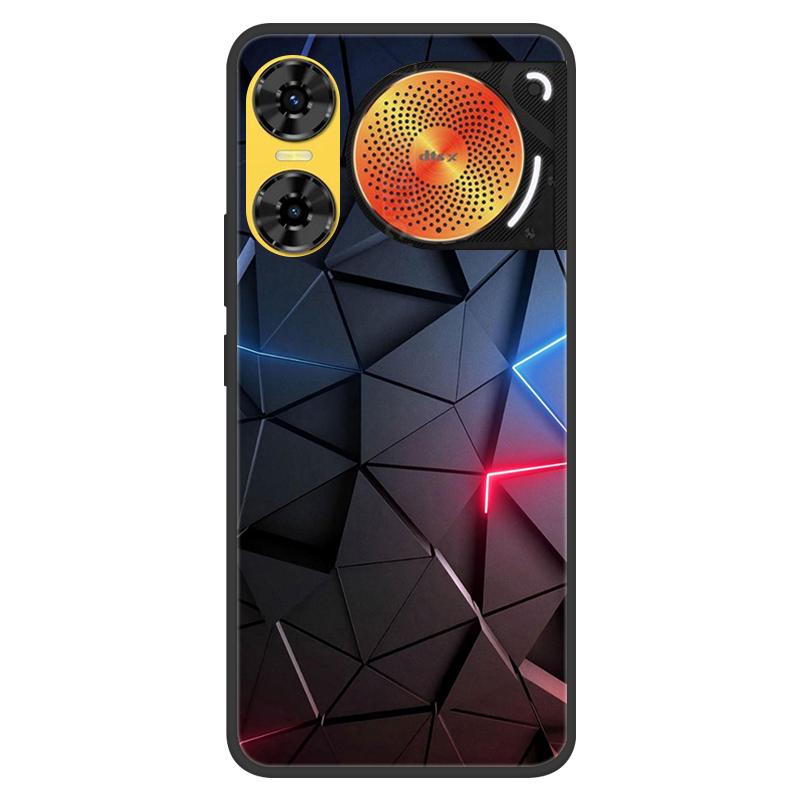 For ZTE Nubia Music 2 Case 2025 Soft Black Silicone Bumper Butterfly Painted Phone Cover for Nubia Music2 Cases Fundas Capa