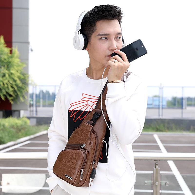 Men's Korean Style Multifunctional Crossbody Chest Bag and Waist Backpack for Outdoors