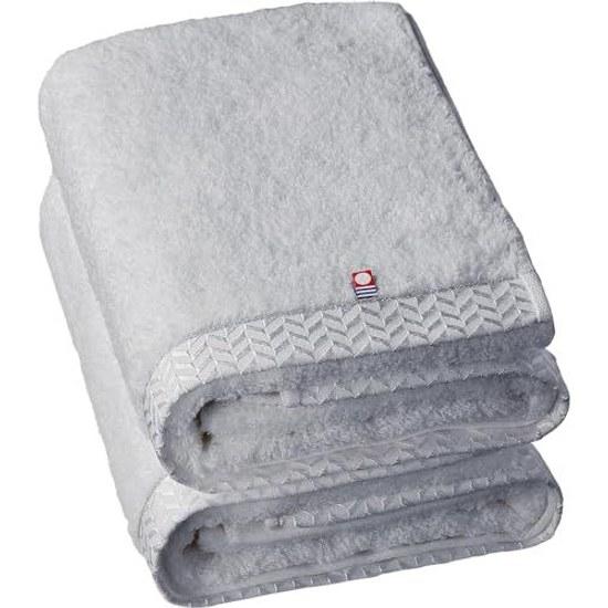 Imabari Towel Bath Cotton 100 2-Piece Set Ultra Thick Premium High-Quality Long Pile Soft Twisted Yarn Gray Fluffy Quick-Drying Instant Absorption