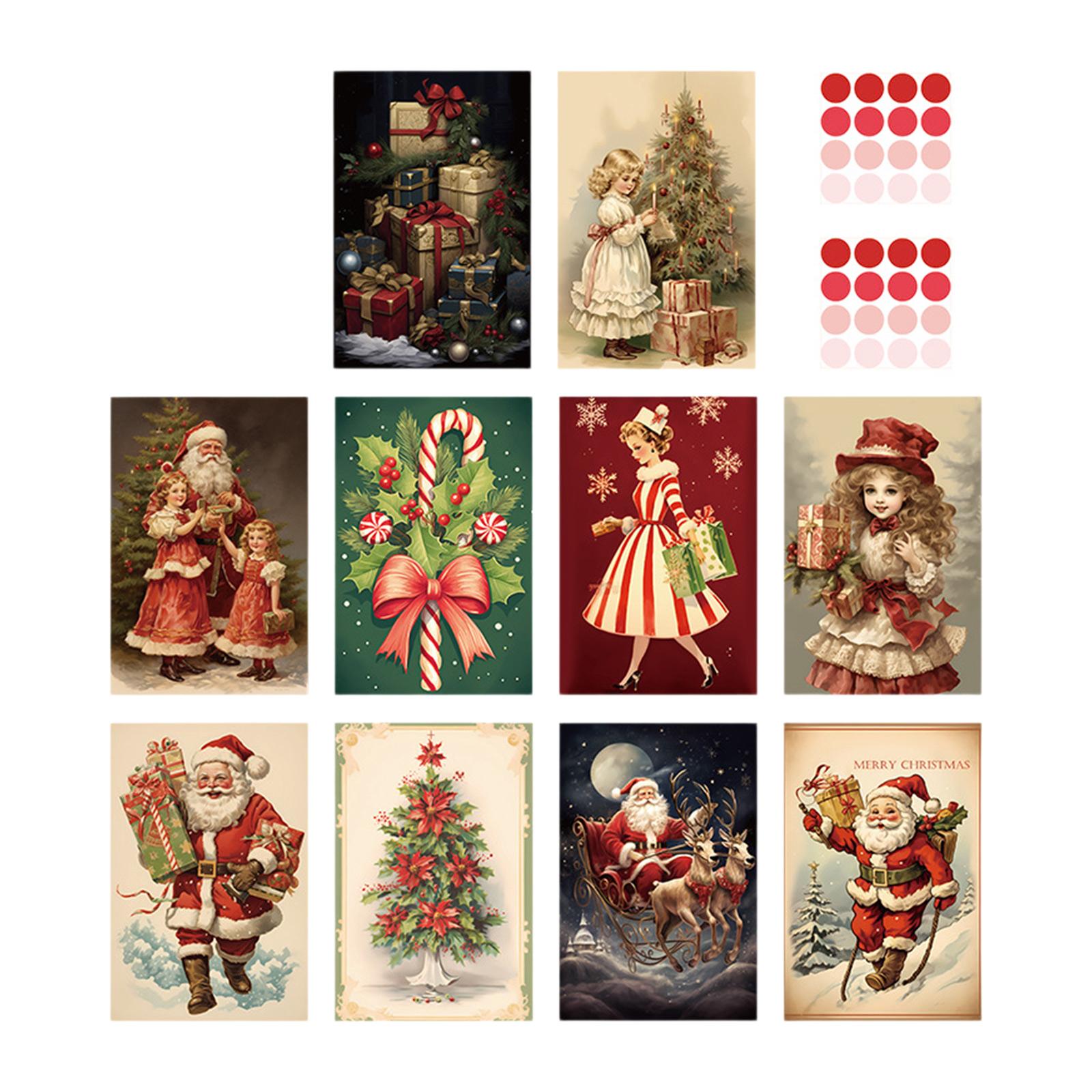 

Рождественская сцена фон декоративная открытка (10*карточек 2*наклейки) One Size