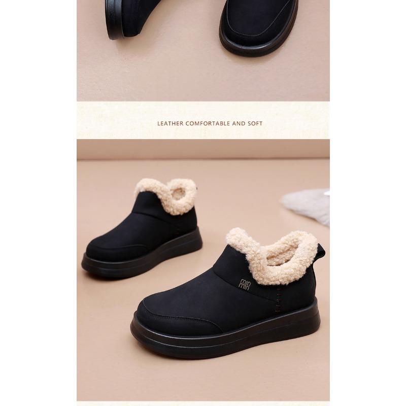 Birkenstock Women's Winter Fleece Women's Shoes, Cotton Shoes, Women's One-foot Pedals, Platform Mom Shoes, Fashionable Height-enhancing Shoes