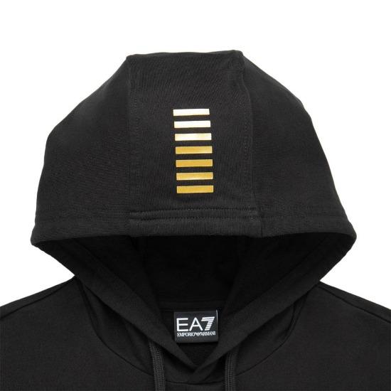 Emporio Armani EA7 FW24 Logo Print Solid Color Hoodie Men Hoodies Black 8NPM32-PJVRZ-0208